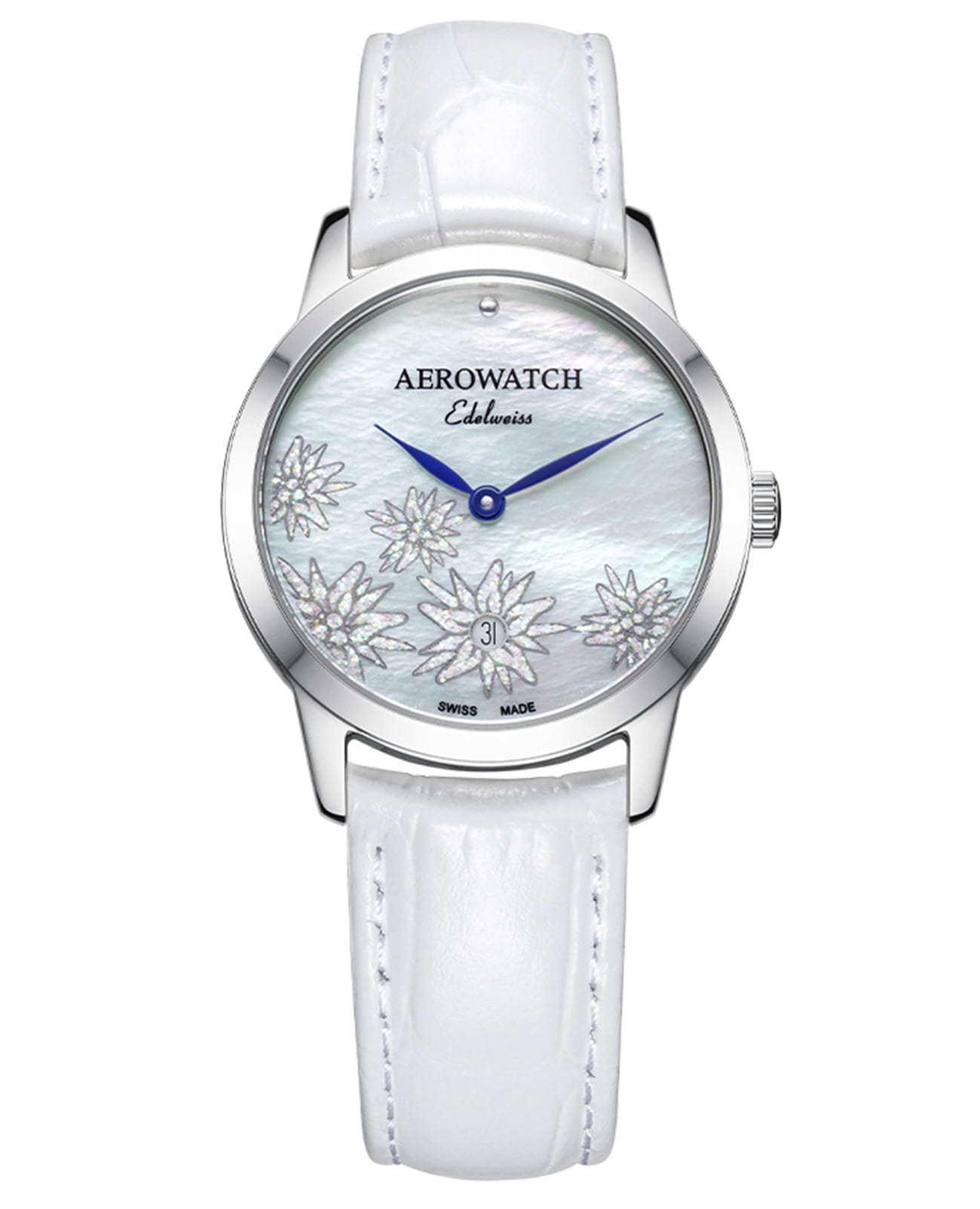 Aerowatch Aerowatch Les Grandes Classiques 49978 AA12  49978 AA12 кварцевые женские часы перламутровый циферблат, браслет кожаный — вид спереди